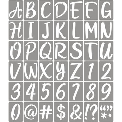 4 Inch Letter Stencils for Painting - 42 Pack Alphabet Letter Number Templates with Signs, Reusable Plastic Alphabet Number Stencils for Chalkboard Fabric Rock Wood Crafts Painting - size: 4 Inch