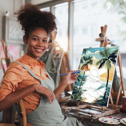 Harloon 36 Pcs 8 x 10 Inch Pre Drawn Canvas for Painting Afro Queen Pre Stretched Canvas Painting for Adults Sip and Paint Party Supplies Favor - style: Hawaiian