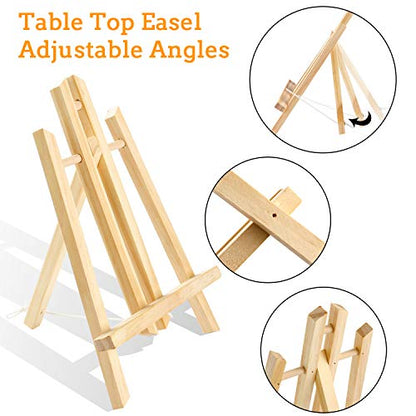 AROIC 20Pack 11.8in Wood Easels,Painting Party Easel,Canvas Holder | Kids Student Tabletop Easels for Painting,Easel Stand for Painting Canvases,Portable Canvas Photo Picture Sign Holder - style: 11.8"-20p