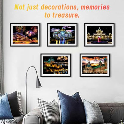 Iskueal Scratch Art for Adults(12 Sheets A4),Family Creative DIY Painting Papers for Travel Lovers,Craft Lovers|Creative Scratch Art Adult (Britain/Thailand/Malaysia) - color: (Britain/Thailand/Malaysia)