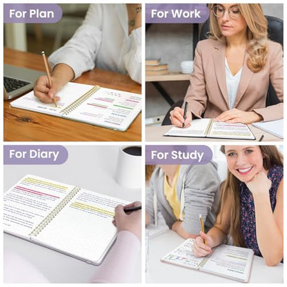 Taja Graph Spiral Journal Notebook for Women & Men, 140 Pages, Graph Paper Hardcover Notebook for Planning & Tracking, Journals for Graphing, A5(5.7" x 7.9") – Purple - color: E.Purple, style: c-Graph