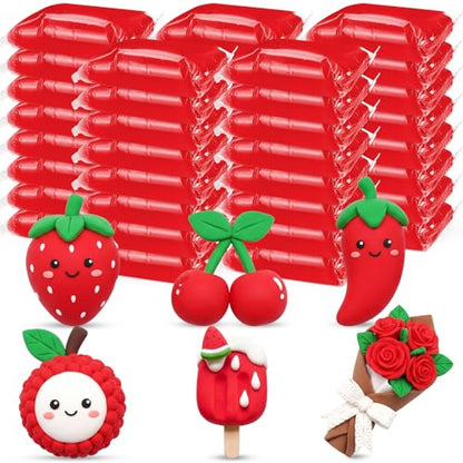 VioraWhite 40 Pcs 21 oz Air Dry Clay Bulk Modeling Clay,Red | Ultra Lightweight Foam Modeling Clay for Kids Adults, DIY Crafts Party Arts, School Project Gifts Supplies - color: Red