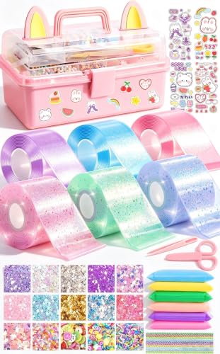 BENWIL Make Your Own Squishies Nano Tape Bubble Kit for Kids, DIY Squishy Stress Ball Making Maker Kit, Party Favors for Kids 4-8 8-12 Toys for Classroom Birthday Xmas Gifts
