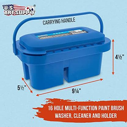 U.S. Art Supply 16-Hole Plastic Paint Brush Cleaner Washer & Paint Brush - style: 16-Hole