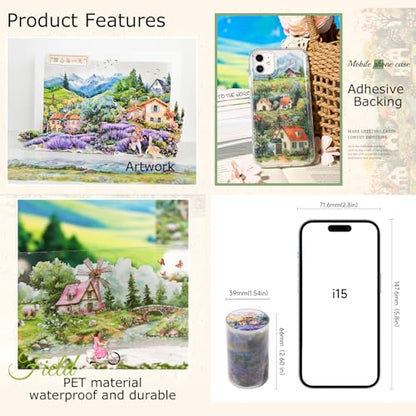 PET Tape Stickers for Journaling Supplies, Garden Stickers for Scrapbook - color: Town