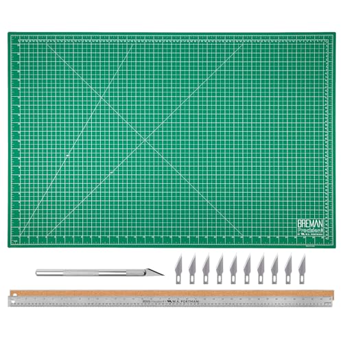 WA Portman Self-Healing Cutting Mat, Crafting Knife, 36'' Metal Ruler Set - size: 24x36