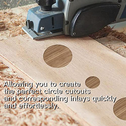 Pack of 4 Circle Inlay Template Set Router Templates for Woodworking,Router Jig Templates Decorative Templates - style: 1/4 Thick Circle