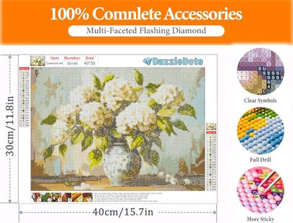 Hydrangea Diamond Art Kits for Adults Round Diamond Painting 16x12 Inch - color: DD149