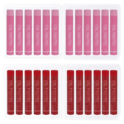 PATIKIL Pink, Red Oil Pastels, 24Pcs Soft Oil Crayons Creamy Pastels Stick Art Supplies for Art Painting Drawing Blending Graffiti for Artists Beginners - color: Pink/Red
