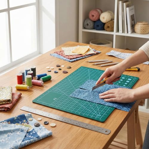 Self Healing Cutting Mat 5.9 x 3 Inch Double Sided Sewing Mat for Crafts Quilting Fabric Precision Scrapbooking Hobby DIY Small Cutting Board
