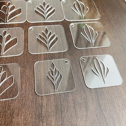 NUO RUI Mandala Stencil Set, 15 Clear Acrylic Stencils, 5 Assorted Designs, 3 Sizes, Reusable and Washable, for Dot Art and Painting (Pattern 3)