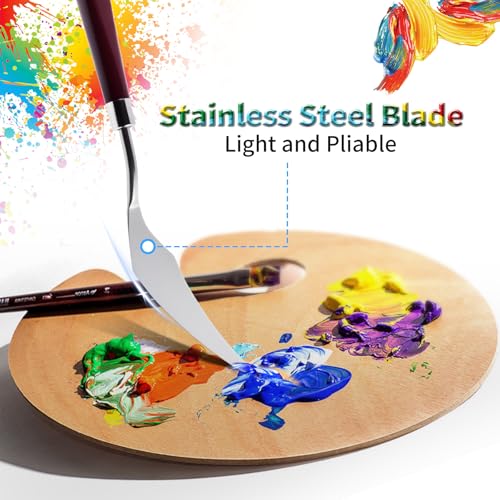 4 Pcs Palette Knife, #4 Pointed Head Spatula, Baking Paint Handle