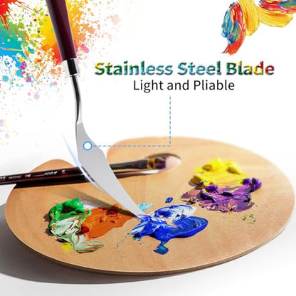 4 Pcs Palette Knife, #4 Pointed Head Spatula, Baking Paint Handle