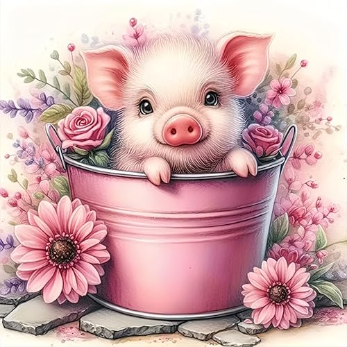 DOTSTART Diamond Art Kits for Adults,Cute Pig 5D Diamond Painting Kits - color: KM649-1