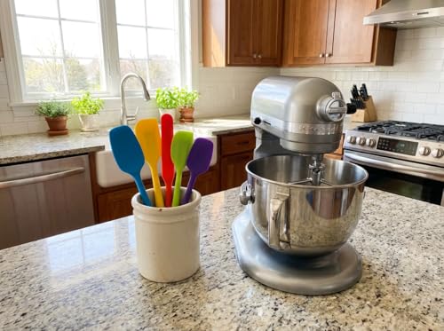 5PCS Silicone Rubber Spatula Set, VITUER Food Grade BPA-Free Spatulas for kitchen Use, Heat Resistant Spatula for Cooking & Baking, Dishwasher Safe