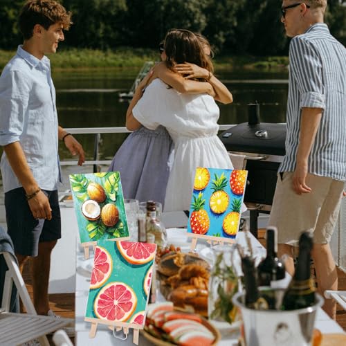 Sherr 24 Pcs Pre Drawn Canvas for Painting Adult Pre Printed Canvas Bulk Sip and Paint Kit Stretched Panels Paint Set for Theme Valentine Painting Night Party Favor(Fruit,8 x 10 Inch) - size: 8 x 10 Inch, style: Fruit
