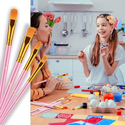 Artstorys Paint Brushes Set, 20 Pcs Acrylic Oil Watercolor Painting Brushes | Artist Paintbrush (Nylon Hair Wood Handles) for Adult Drawing, Great for Face, Rock & Canvas, Arts Craft Supplies, Blush - color: Blush