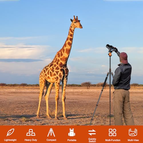 80/85 inches Heavy Duty Tripod for Camera Phone, 85" Camera Tripod Monopod - color: Orange