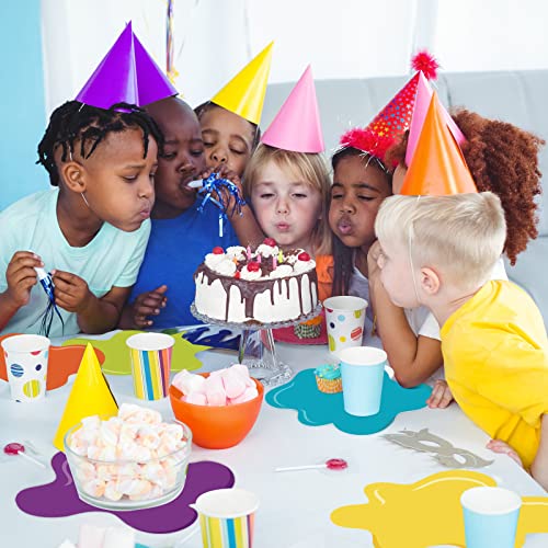 Set of 50 Little Artist Party Placemats - Disposable Paint Splatter Place Mats, 12.8'' x 11'' Colored Table Placemats for Toddlers, Kids, Students, Classroom, Birthday Party