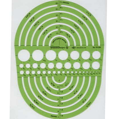 ALVIN Circle Radius Master Template TD1202, Template for Artists, Architects, Design and Drafting, 3/64th" to 7.5" scale - style: Circle Radius Master