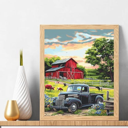 Natuyalo Paint by Numbers Kit for Adults - Farm DIY Adult Paint by Number Kits Natural Landscape Acrylic Canvas Painting for Adults Beginners Art Crafts Without Frame, 16x20 Inch - color: ART-01