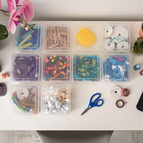 IRIS USA Clear Cases |Made in USA| Plastic Box Organizers (18-Pack)- Small - size: 18 - Pack, style: Small