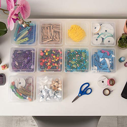 IRIS USA Clear Cases |Made in USA| Plastic Box Organizers (18-Pack)- Small - size: 18 - Pack, style: Small