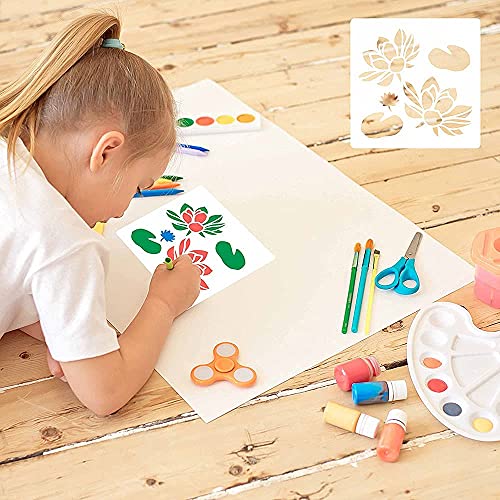 12 Pieces Farm Stencils Reusable Farmhouse Stencils Farm Theme Painting Template for Drawing Tracing DIY Furniture Wall Floor Fabric Decors Pastoral Lovers (6x6 inch) - style: Contemporary