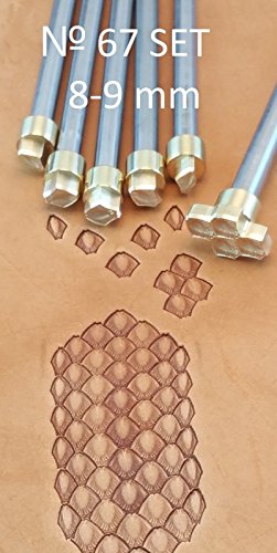 DandS ltd Leather Stamp Tool, Serpent skin, Professional Steel Craft Tool for Leatherworking, Embossing, Carving & Stamping Leather Projects, Belts Wallets & DIY Projects Compatible with Mallet #67SET - color: Serpent Skin Set