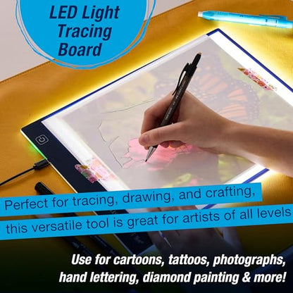 Faber-Castell LED Light Tracing Board: Adjustable Light Up Drawing Board, LED Drawing Pad, Tracing Light Box, Back to School Art Supplies for Artists, Hobbyists & Adults