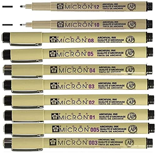 SAKURA Sakura Pigma Micron 10 Fineliners Black 0.4 mm Fine Tip