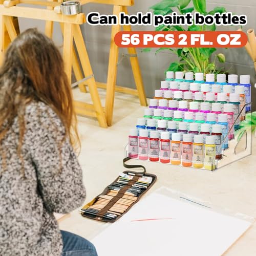 7 Layer Acrylic Paint Organizer Clear Craft Organizer Rack Model Display Shelf Compatible with Citadel Paints, Others