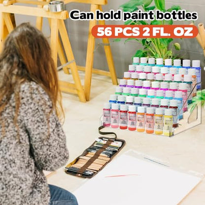 7 Layer Acrylic Paint Organizer Clear Craft Organizer Rack Model Display Shelf Compatible with Citadel Paints, Others