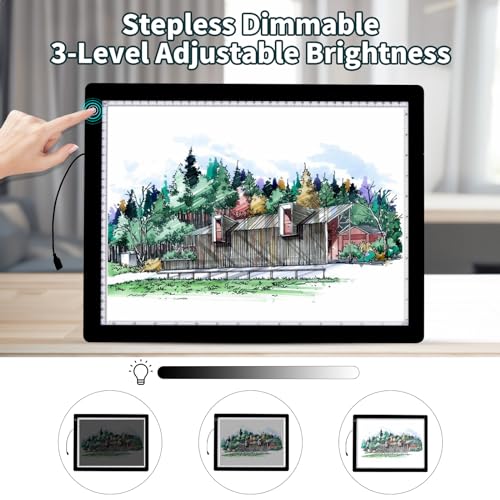 A4 Light Pad - Diamond Painting Light Board with Stand, Stepless Dimmable 3 Levels Brightness Tracing Light Box with Type-C Cable, Ultra-Thin LED Light Pad for Weeding Vinyl Drawing Diamond Painting - style: A4 with Stand