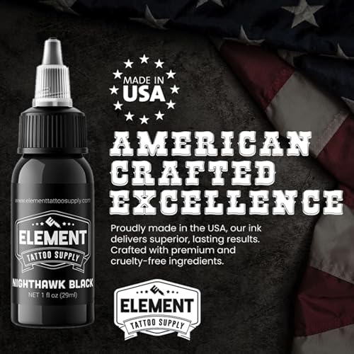 Element Tattoo Supply Black Tattoo Ink for Skin, 2oz | Bottle - size: 2oz