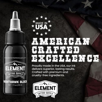 Element Tattoo Supply Black Tattoo Ink for Skin, 2oz | Bottle - size: 2oz