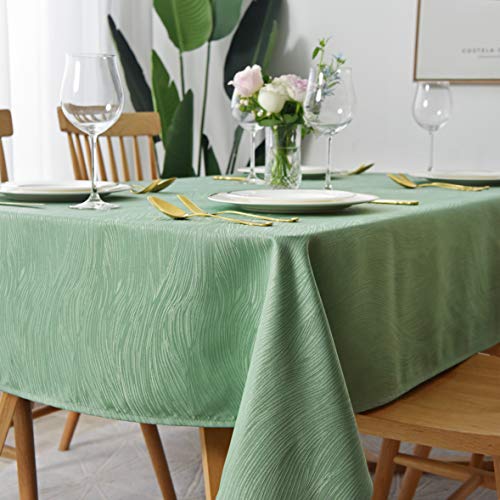 maxmill Jacquard Tablecloth Swirl Design Water Resistance Antiwrinkle Heavy Weight Soft Table Cloth for Buffet Banquet Parties Event Holiday Dinner Square 52 x 52 Inch Sage Green - color: Sage Green, size: 52" x 52" (Square)