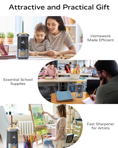 JUPITEARTH Electric Pencil Sharpener for Classroom, Auto in & Out, Black - color: Black