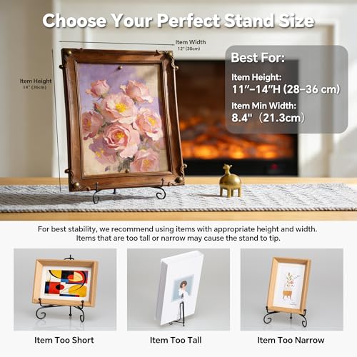 Artliving Plate Stands for Display, 10 Inch Black Iron Easel Plate Display Photo Holder Stand, Displays Picture Frames, Decorative Plates, Tablets and Art (4 pack) - size: 10 inch (4 pack)