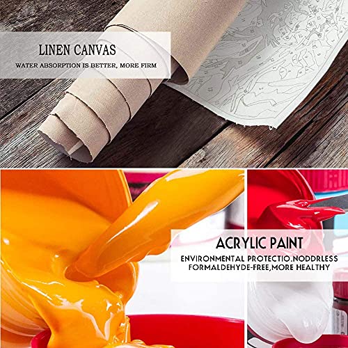 TUMOVO Paint by Numbers for Adults Kids Beginner Golden Retriever Paint by Number Kit Dog Adult Paint by Number Kits On Canvas Acrylic Paint by Numbers for Kids Ages 8-12 DIY Arts Craft, 16"x20" - color: Dog