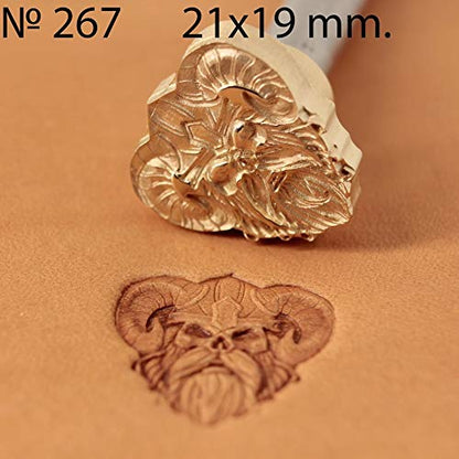 DandS ltd Leather Stamp Tool, Viking Skull, Professional Steel Craft Tool for Leatherworking, Embossing, Carving & Stamping Leather Projects, Belts Wallets & DIY Projects Compatible with Mallet #267 - color: Viking Skull 0.82x 0.75"