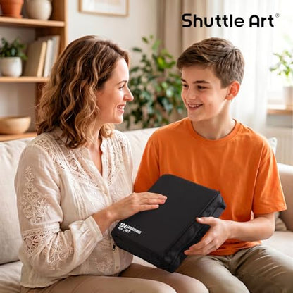 Shuttle Art 124 PCS Drawing Kit, Professional Drawing Supplies with Sketch, Charcoal, Colored, Graphite, Pastel Pencils & Sticks, Complete Drawing Tools and Paper Pads in Zipper Case for Artists&Kids