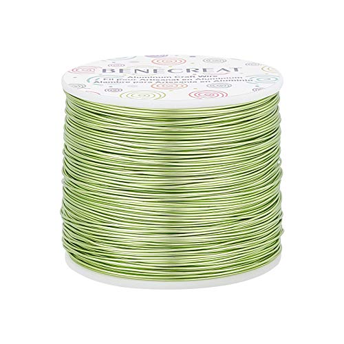 BENECREAT 20 Gauge 770FT Tarnish Resistant Jewelry Beading Wire Bendable Aluminum Sculpting Metal Wire for Jewelry Craft Beading Work, St. Patrick's Decor, Yellow Green - color: Yellowgreen, size: 20 Gauge