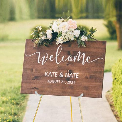 Easel Stand for Sign 63'' Art Easels for Display Wedding Welcome Poster Stand Portable Floor Metal Easel Gold