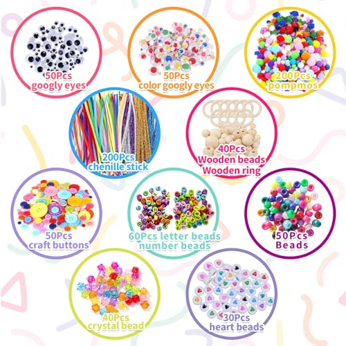 Itopstar 3000 Kids Arts and Crafts Supplies for Kids Crafting Supply in 3 Layered Plastic Art Box All in One Ages 8 9 10 11 & 12 Year Old Girls & Boys Crafting Supply Set - color: Light Purple 3000pcs