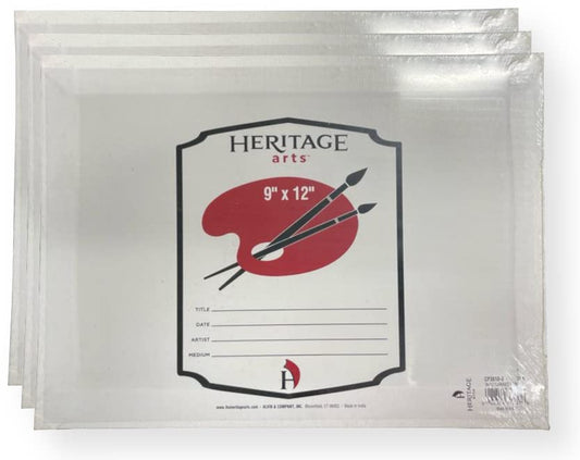 CP3010-3 Set of 3 Stretch Canvas Panels, 9 x 12 Inches; Mounted to MDF Board; Mounted on Pure Cotton Artist Canvas Primed with an Acrylic Plaster for Painting in Any Medium