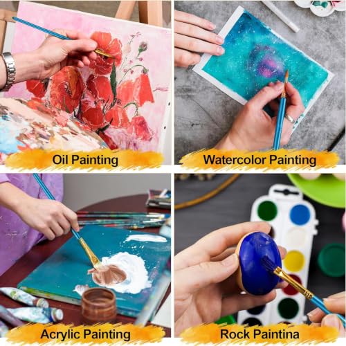 Paint Brush Set, 6 Packs / 60 pcs Watercolor Brushes Painting Brush Nylon Hair Brushes for All Purpose Oil Watercolor Painting Artist Professional Kits.