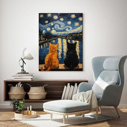 RYMILIE Cat Diamond Art Kits for Adults Diamond Painting Kit 12x16in - color: DP02873