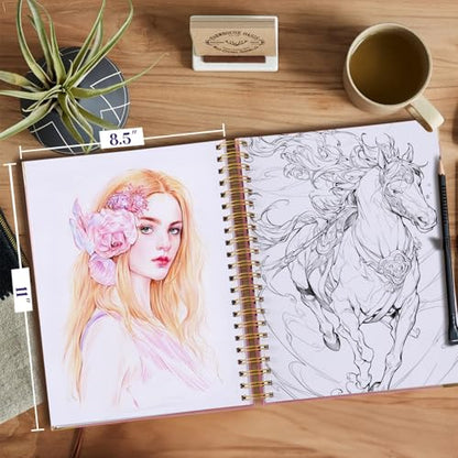 Blank Notebook 8.5" x 11", Hardcover Sketchbook Unlined Journal,Thick Paper - color: Blue, size: 8.5” x 11”