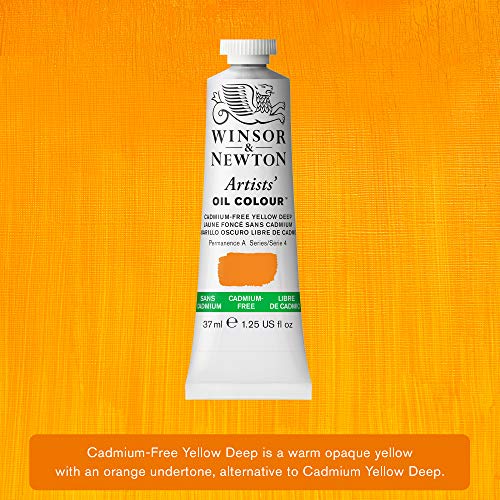Winsor & Newton Artists' Oil Color, 37ml (1.25 oz) Tube, Cadmium-Free Yellow Deep - color: Cadmium-free Yellow Deep, style: 1.25-oz Tube